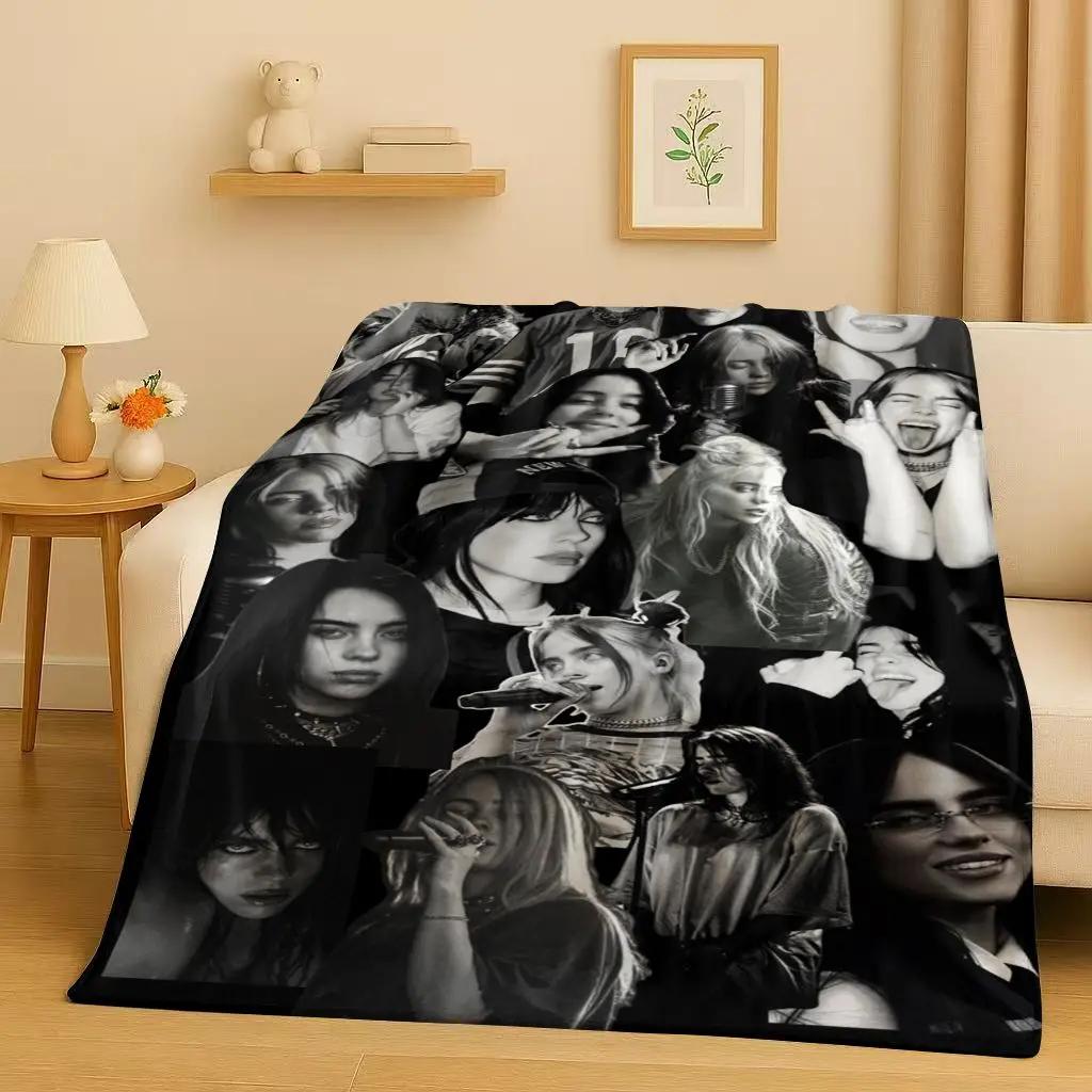 Yeni Billie Eilish Hit Me Hard and Soft Şarkıcısı Flanel Battaniye, Ev Yatak Odası Yatak Kanepe Örtüsü Çocuklar İçin Ultra Yumuşak Sıcak Peluş Battaniye
