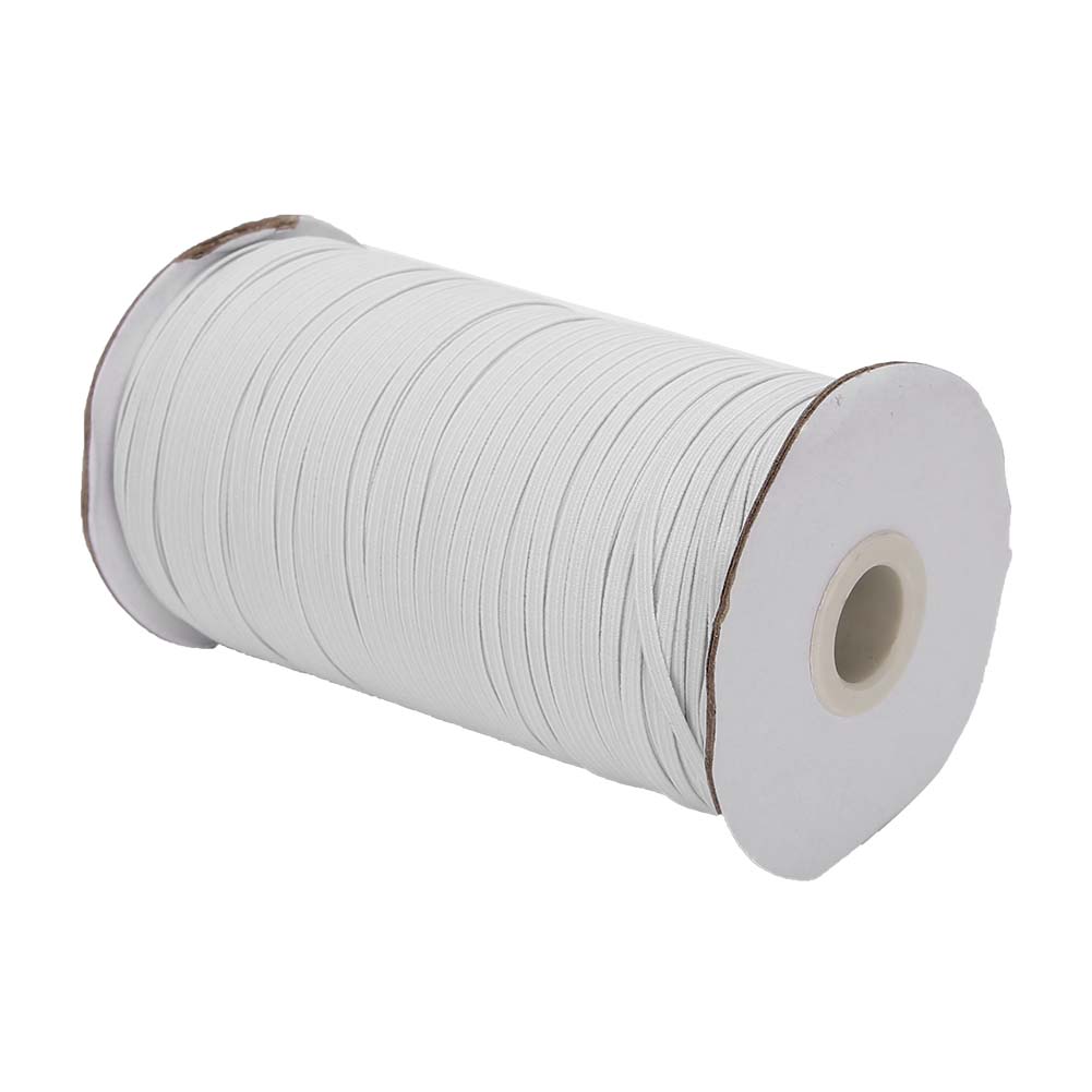 

Рулон 200 ярдов Ткань для защитного экрана для лица Плоский резиновый шнур Эластичная лента для манжеты ВеревкаБелый