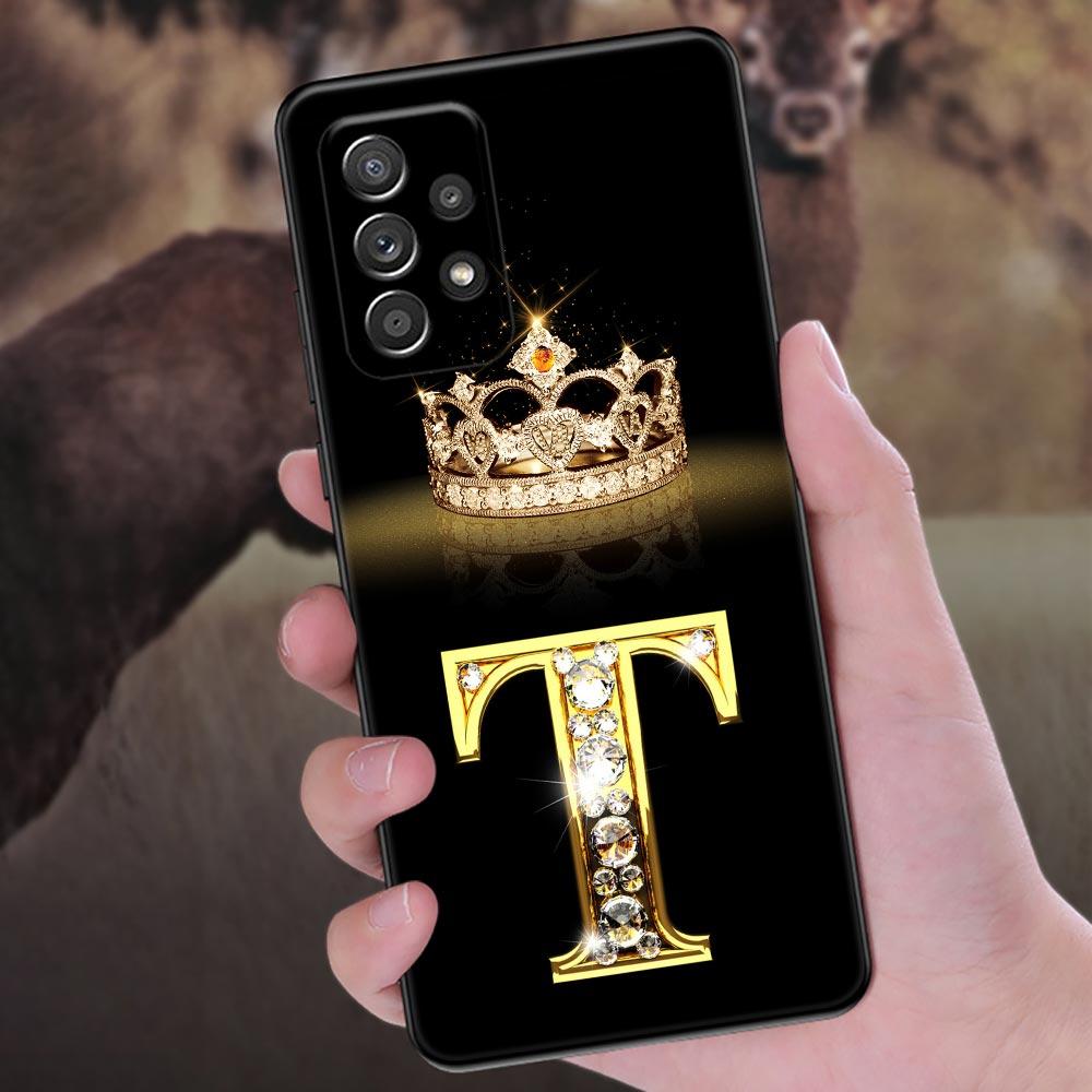 Letter M L E T K J I U Funda For Samsung Galaxy A56 A55 A36 A26 A16 A54 A52 A72 A35 A34 A25 A21S A14 A06 Case Soft Phone Cover
