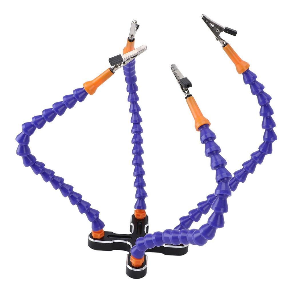 Soldering Helping Hands 4 Flexible Arms Aluminum Alloy Base Third Hand Tools with 4pcs Clips for Assembly Repair Modeling Jewelry Making