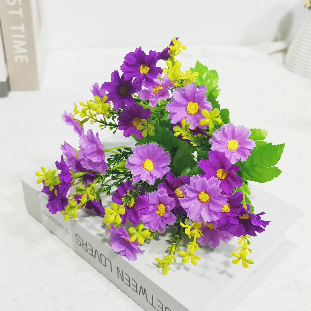 22*33CM One Bouquet 7Branch 28 Head Silk Daisy Artificial Decorative Flower DIY Wedding Floral Arrangement Home Room Table Decor
