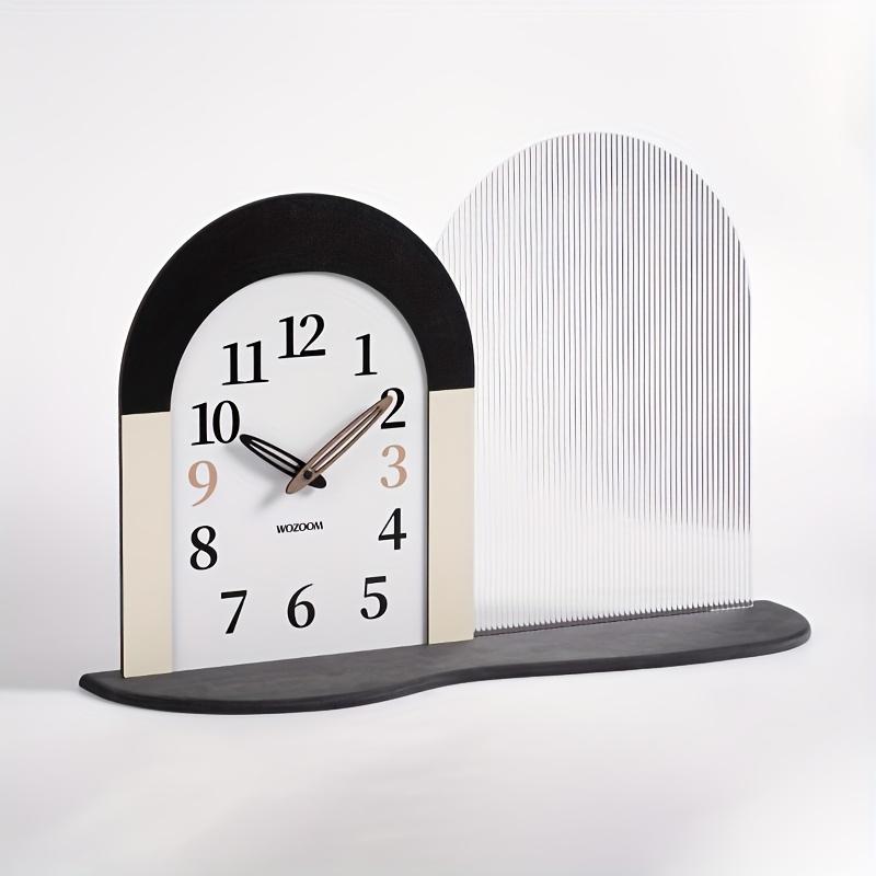 

Настольные декоративные часы для прихожей, часы для хранения на ТВ-тумбе в гостиной, бар, домашний декор, уникальный арочный дизайн в минималистичном стиле, черно-белые чёрный