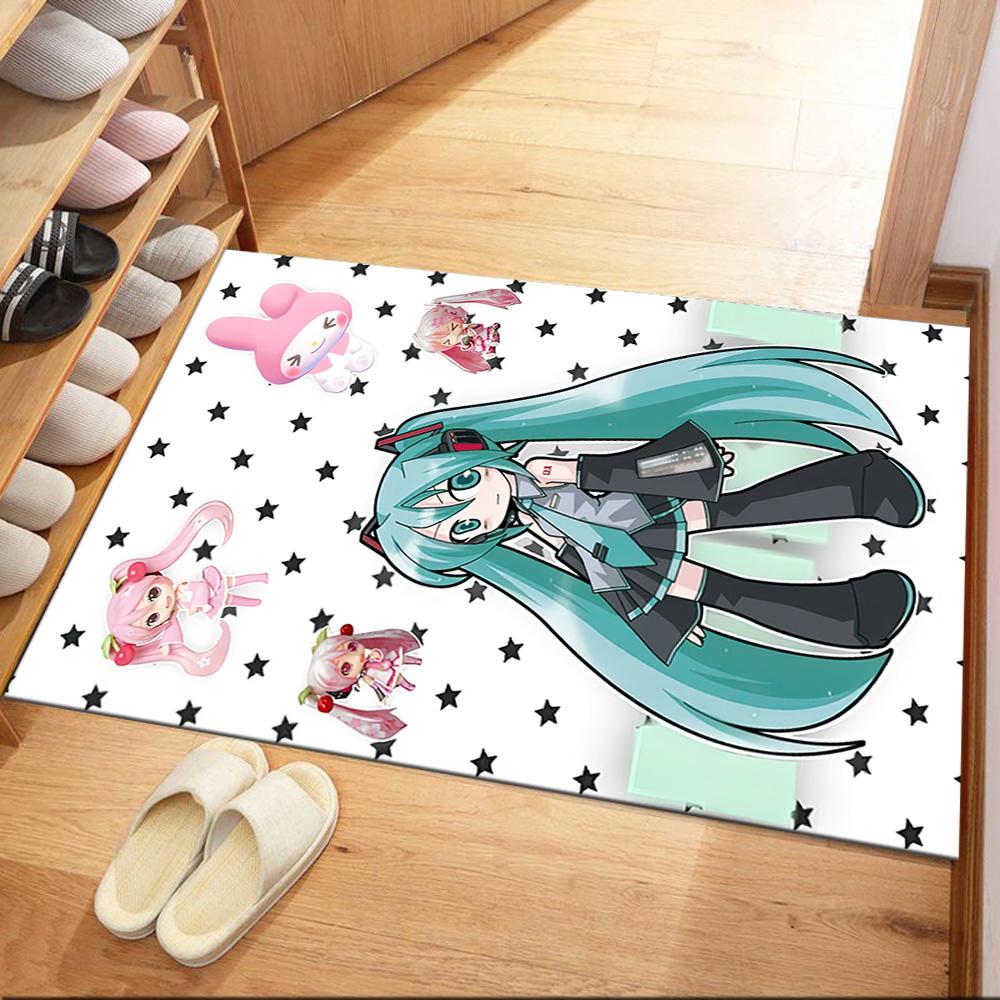 Hatsune Miku Style Square rugs are a great choice for living rooms, bedrooms, home décor, and as gifts.