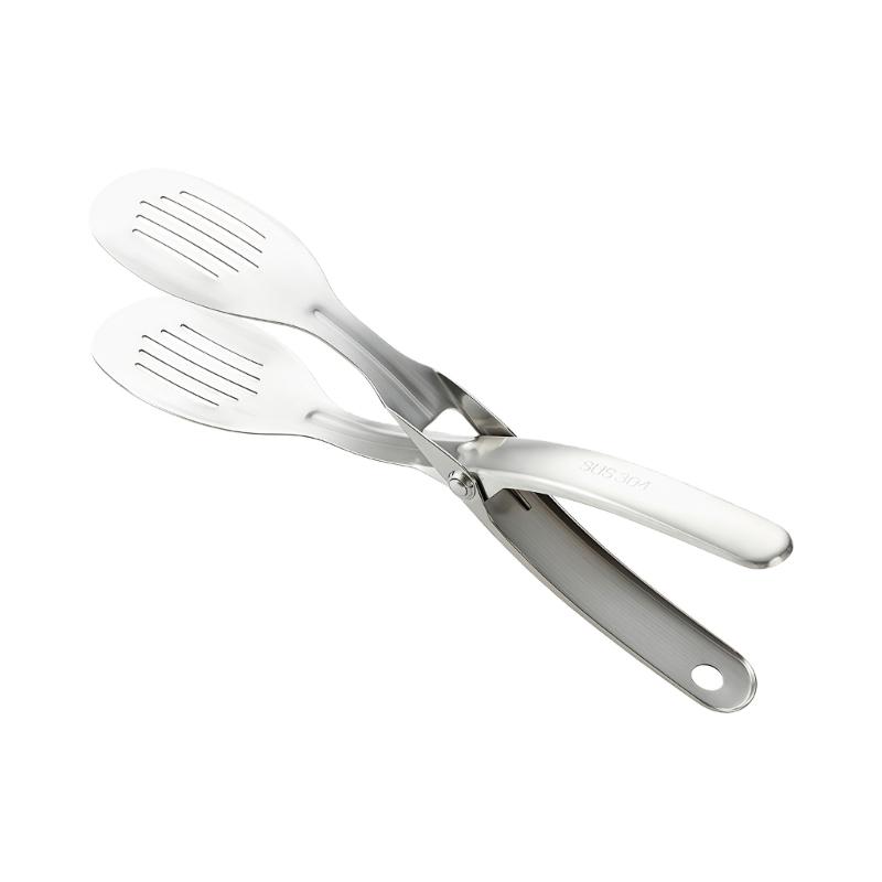 

Stainless Steel Bread Tongs with Nonslip Handle Heatproof Serving Tool for Meat Vegetables Outdoor Cooking Party 1