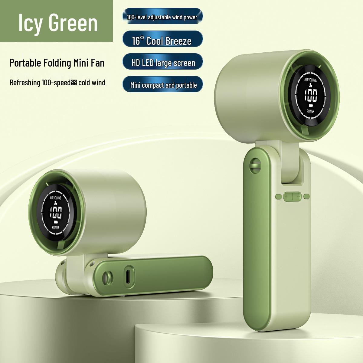 High-Speed Foldable T15S Handheld Fan with USB Charging & Semiconductor Ice Pack