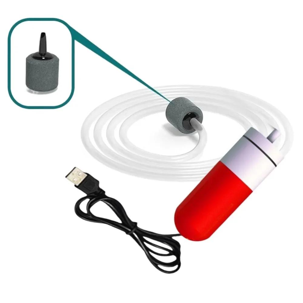 Adjustable Speed Aquarium Oxygen Air Pump USB Charging Ultra Quiet Air Compressor Aerator Mute Portable Oxygen Aerator Aquarium
