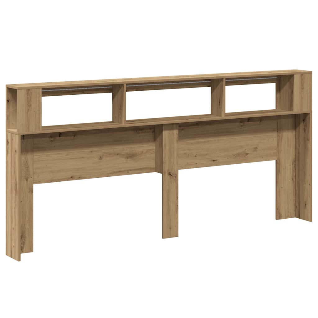 vidaXL LED-Kopfteil Artisan-Eiche 220x18,5x103,5 cm Holzwerkstoff