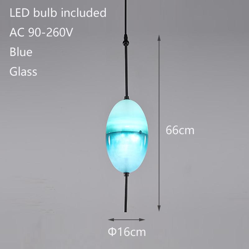 Nordic Creative Blue Glass Pendant Light Gradient Glass Pendant Light Hotel Lighting Bar Restaurant Decoration LED Lights
