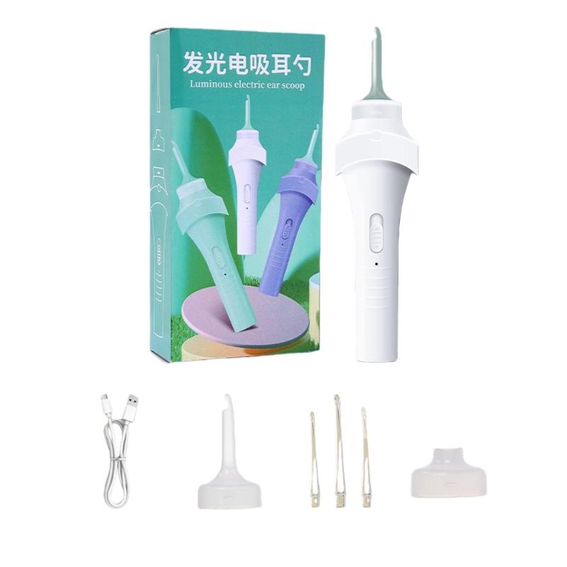 Electric Ear Cleaner For Children Built In LED Light Gentle Suction Ergonomic Design Earwax Remover Safe Earwax Removal белый