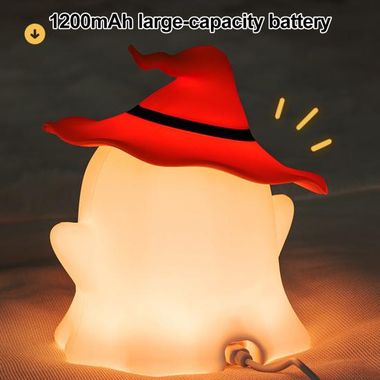 Night Light Ghost Face Design LED Energy-Saving Ambient Light Portable Compact Soft Light Source Pat Light Halloween Party Decor