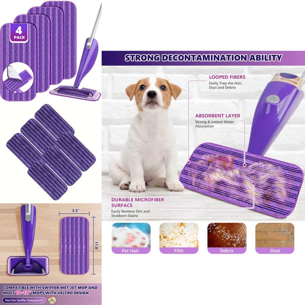 For Flash Powermop Mop Pad Reusable Fibers For Daily Cleaning Home Office