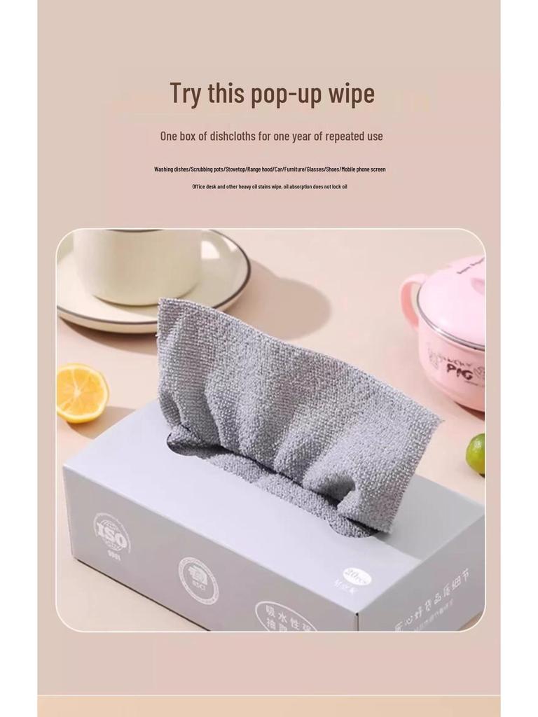 Reusable and Disposable Kitchen Dishcloths - Thick, Washable, Dual-Use Wet & Dry Scouring Pads