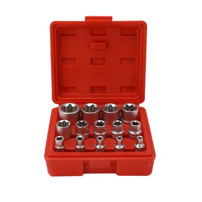 14-teiliges E-Typ Torx Stern Bit Steckschlüssel Set E4-E24 1 4  3 8  1 2  Antrieb Reparatur Werkzeugsatz