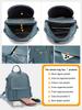 Zency 2025 Genuine Leather Backpack Multi-pocket Design Travel Convertible Shoulder Bag