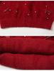 Meng Tang Tang 2025 Winter Girls' Mink Velvet Knit Sweater - Korean Style New Year Outfit