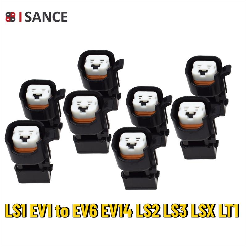 8 Pcs LS1 EV1 to EV6 EV14 LS2 LS3 LSX LT1 Fuel Injector Connector Harness Adapter Plug For Chevrolet Camaro 1998-2016