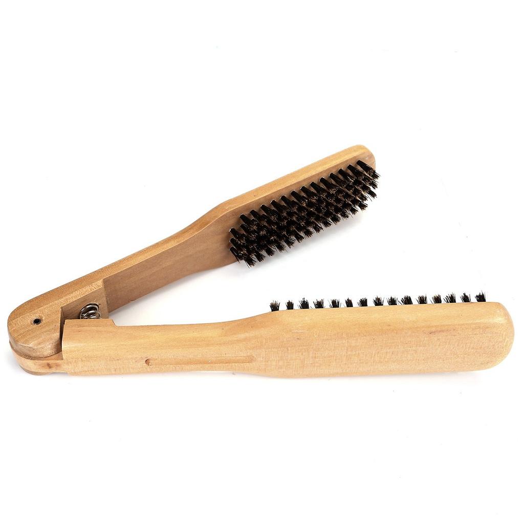 Professional Double-Sided Hair Brush Comb Wooden Anti-static Hair Splint Comb Hairdressing Plywood Straightening Styling Brush