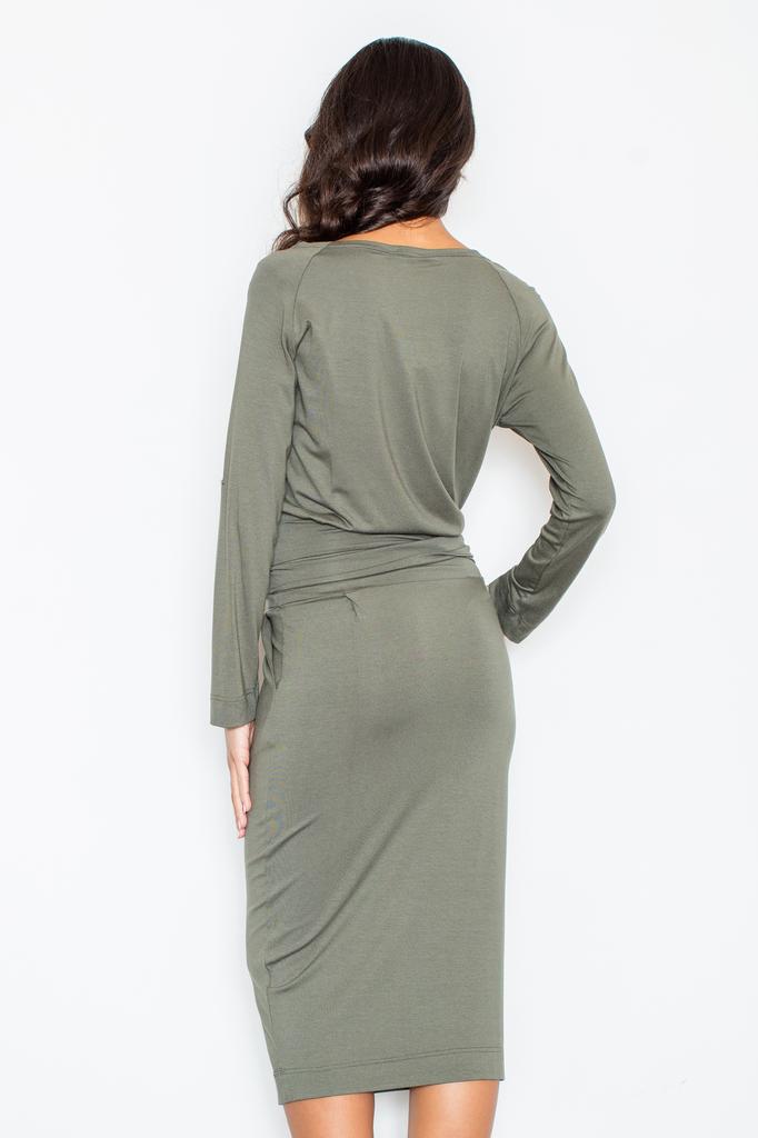 Loose everyday dress - viscose dress - olive dress M246 size