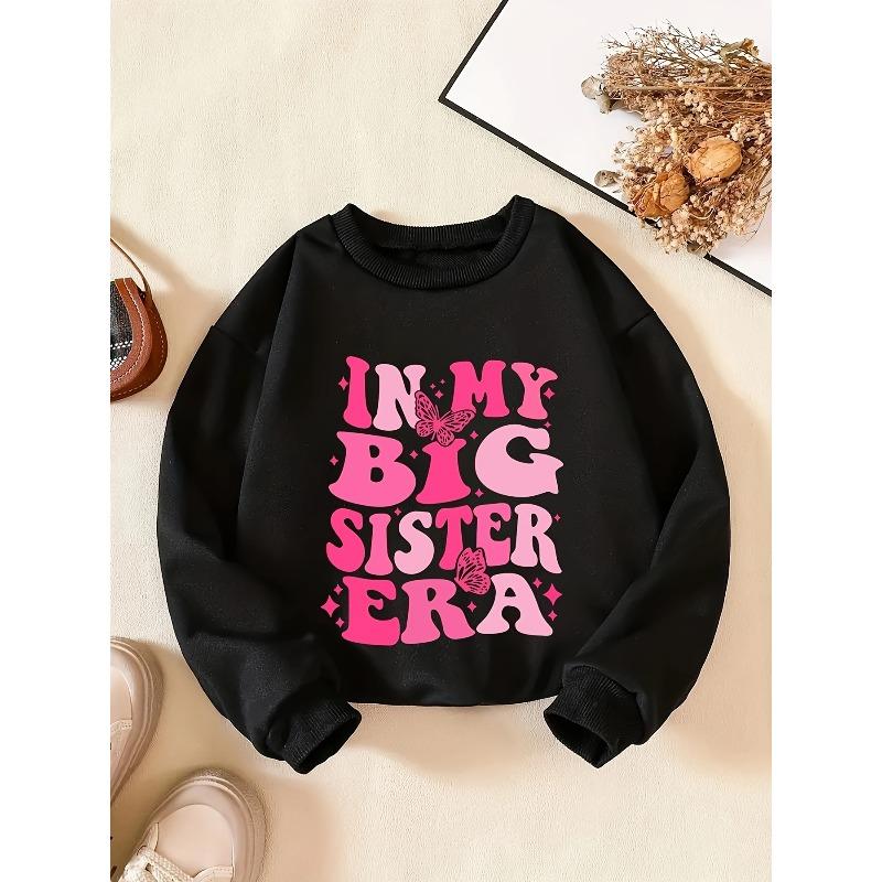 Girls' Creative Letter Pattern Fashion Casual Crew Neck Sweatshirt for Daily Party Vacation Gift