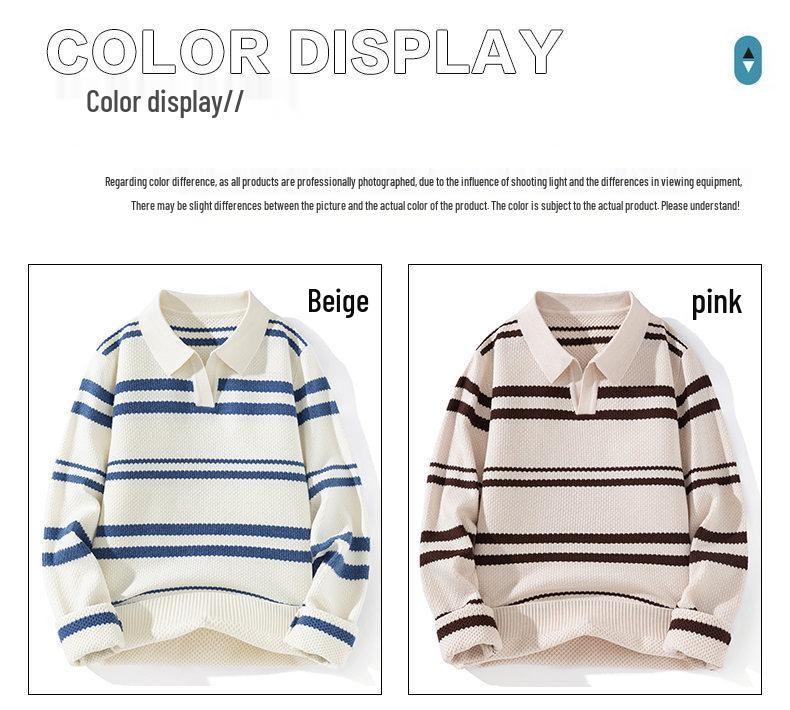2025 Autumn/Winter Henley Collar Men's Knit Base Layer Sweater