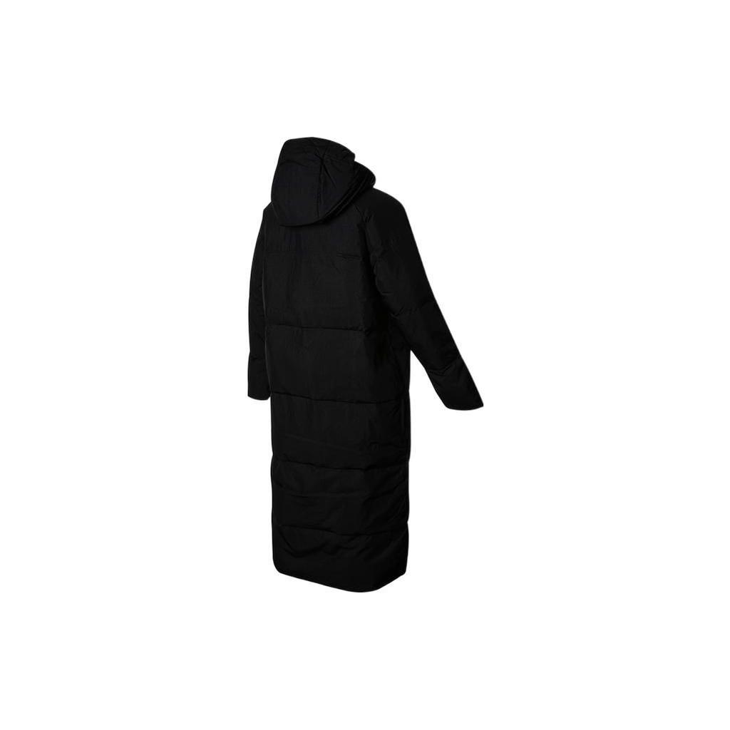 Adidas Womens Big Baffle Down Coat With Zipper And Hood Mid-Length Women Coats Black GT6539