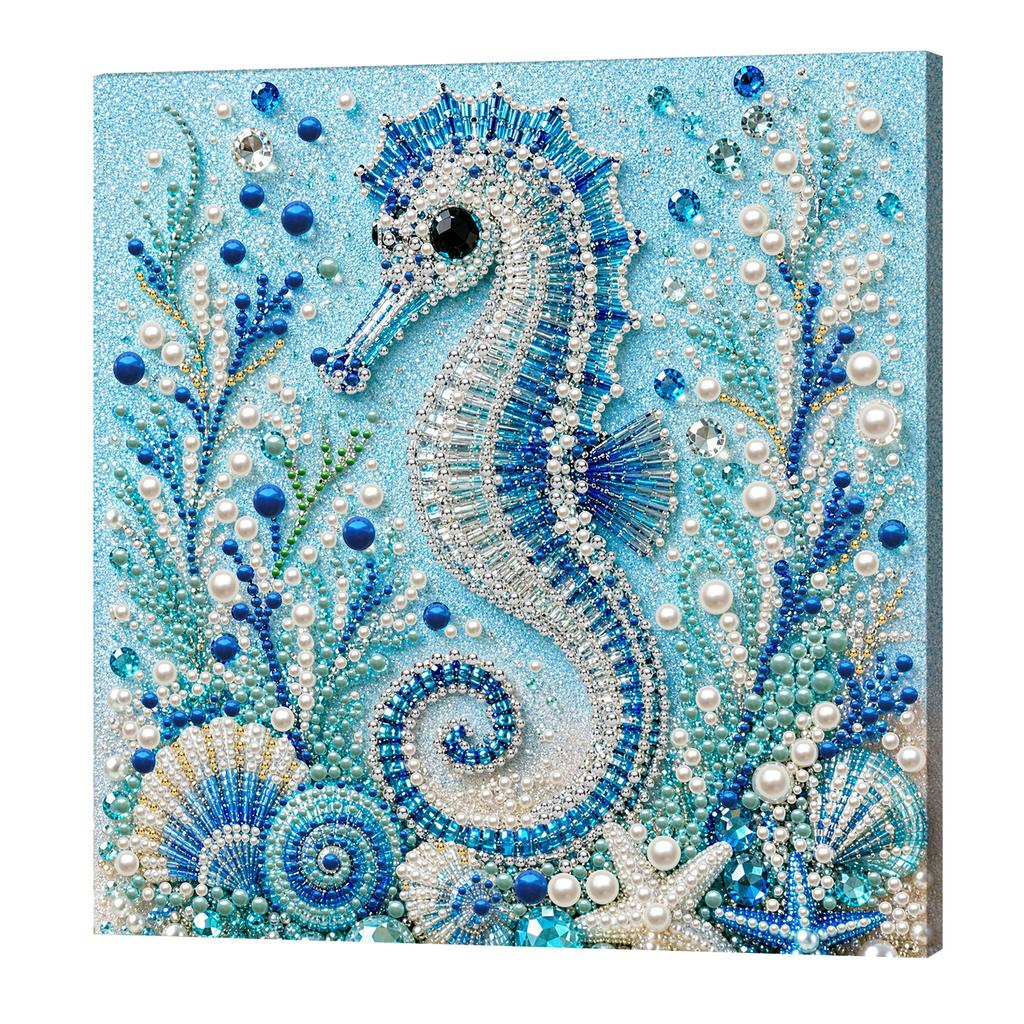 Ocean Theme DIY Pearl Diamond Painting Art Kit, Turtle Jellyfish Marine Animal Pearl Beads Art Craft Set, for Adults & Beginners