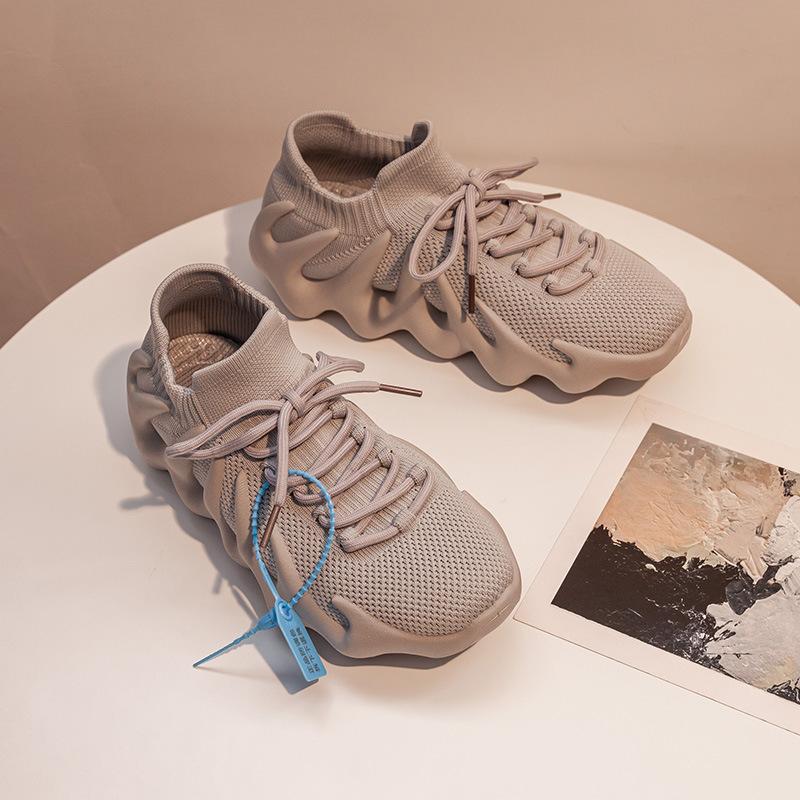 Summer new octopus coconut shoes low top solid color breathable fly knitting sports