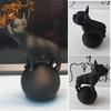 Standing on Ball Bulldog Figurine 3D Printed Black White Dog Statue Sculpture Home Office Desktop Decoration Ornament
