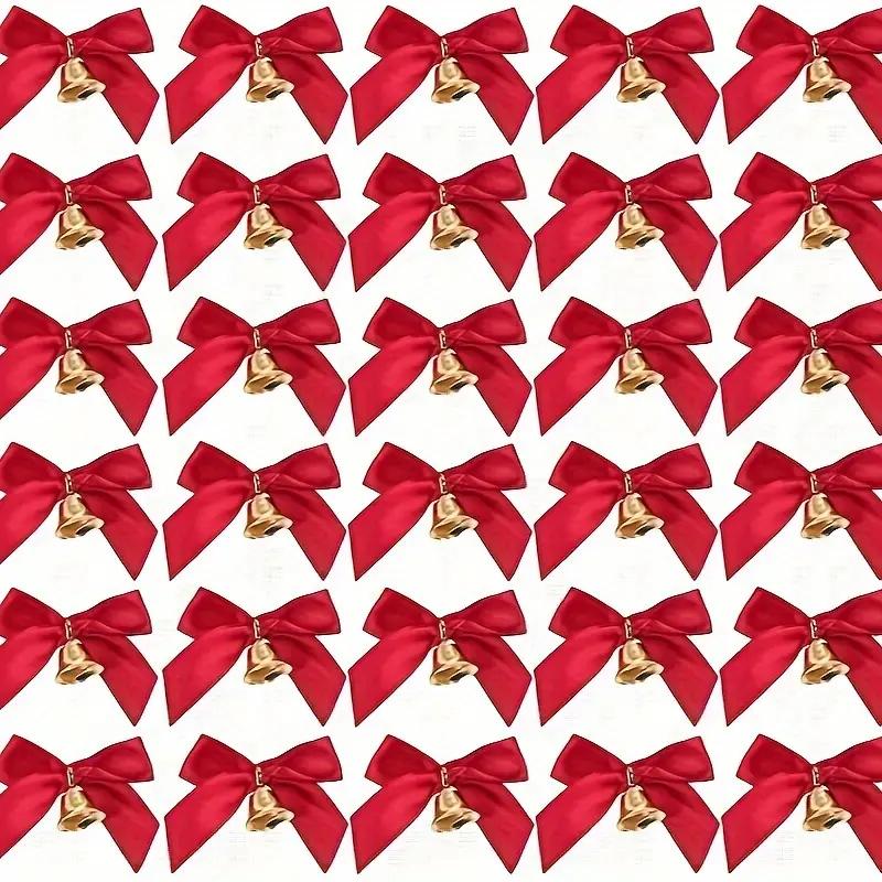 

10/50PCS Christmas Sparkling Bows Decoration Xmas Tree Pendant Ornaments for Home Christmas New Year Party DIY Bow Decorations 10pcs красный