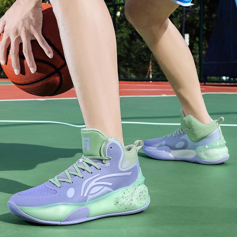 Student basketball shoes men breathable high top shock absorption anti-slip wear professional combat sports shoes