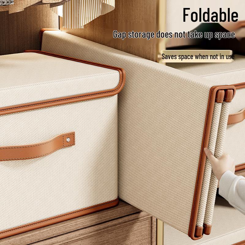 Oxford Cloth Large Flip-Top Storage Box with Lid for Clothes and Household Organizing