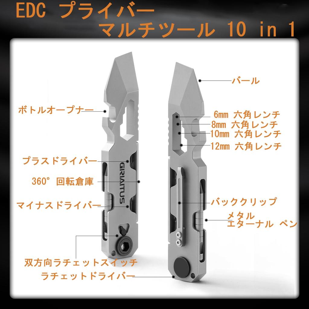 EDC Prybar Multitool s obousměrným ráčnovým šroubovákem a permanentním perem, klíčem, nýtovačem, páčidlem, otvírákem na láhve, nástrojem na otevírání krabic, skvělý pro každodenní nošení a