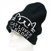 Scorpy Cat Print Knit Cap for Cat CAT Black Lovers, LOVER,