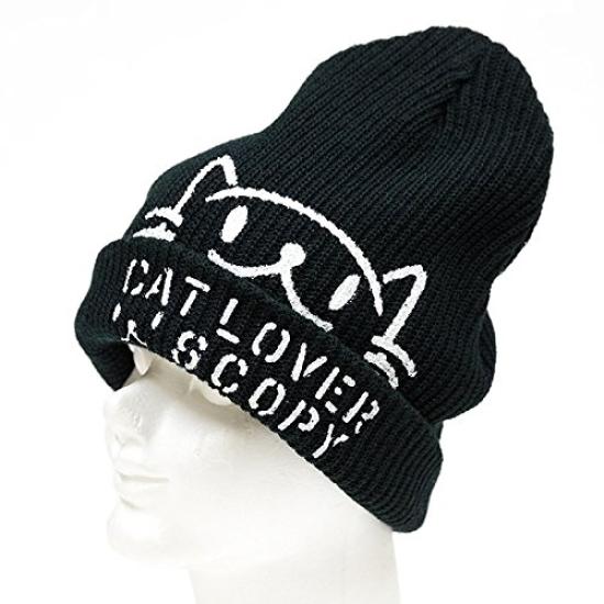 Scorpy Cat Print Knit Cap for Cat CAT Black Lovers, LOVER,