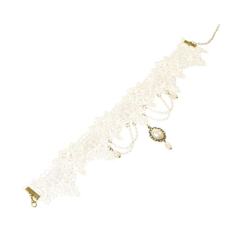 

Черное кружевное ожерелье для женщин и девушек с кисточками, сексуальное кружевное колье, универсальный браслет, украшения на Хэллоуин