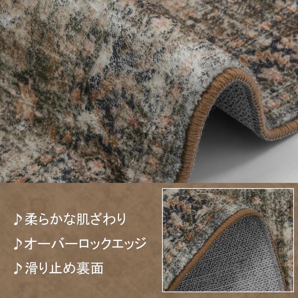 HAOCOO 90 X 150 Suitable for All Persian Style 1 Tatami Compatible with Hot Dust Mite Odor Soundproof Living Chair Antique Floral Pattern Rug,