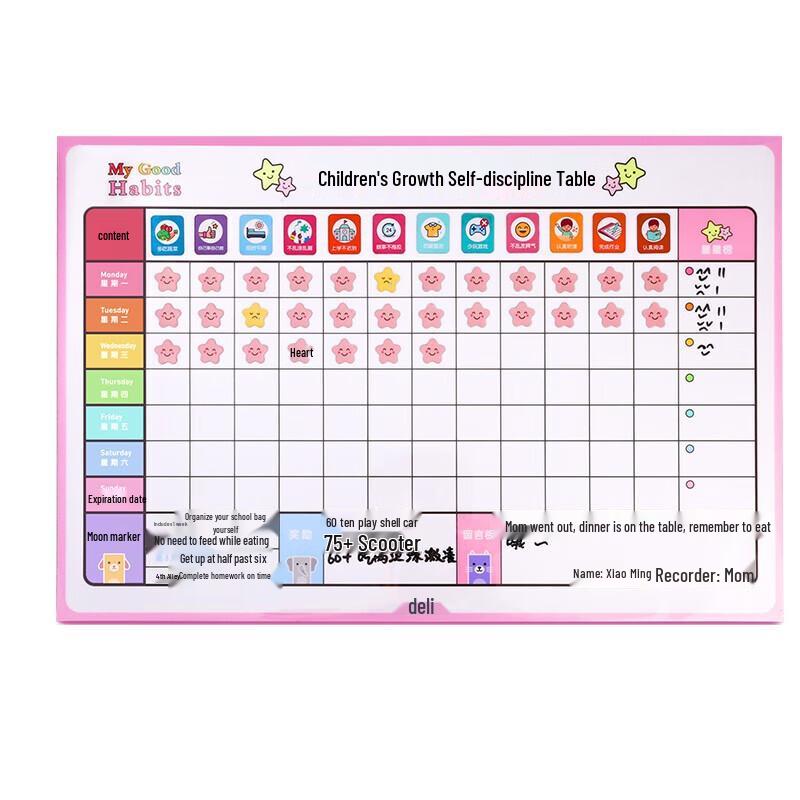 Deli Kids Magnetic Self-Discipline & Reward Chart