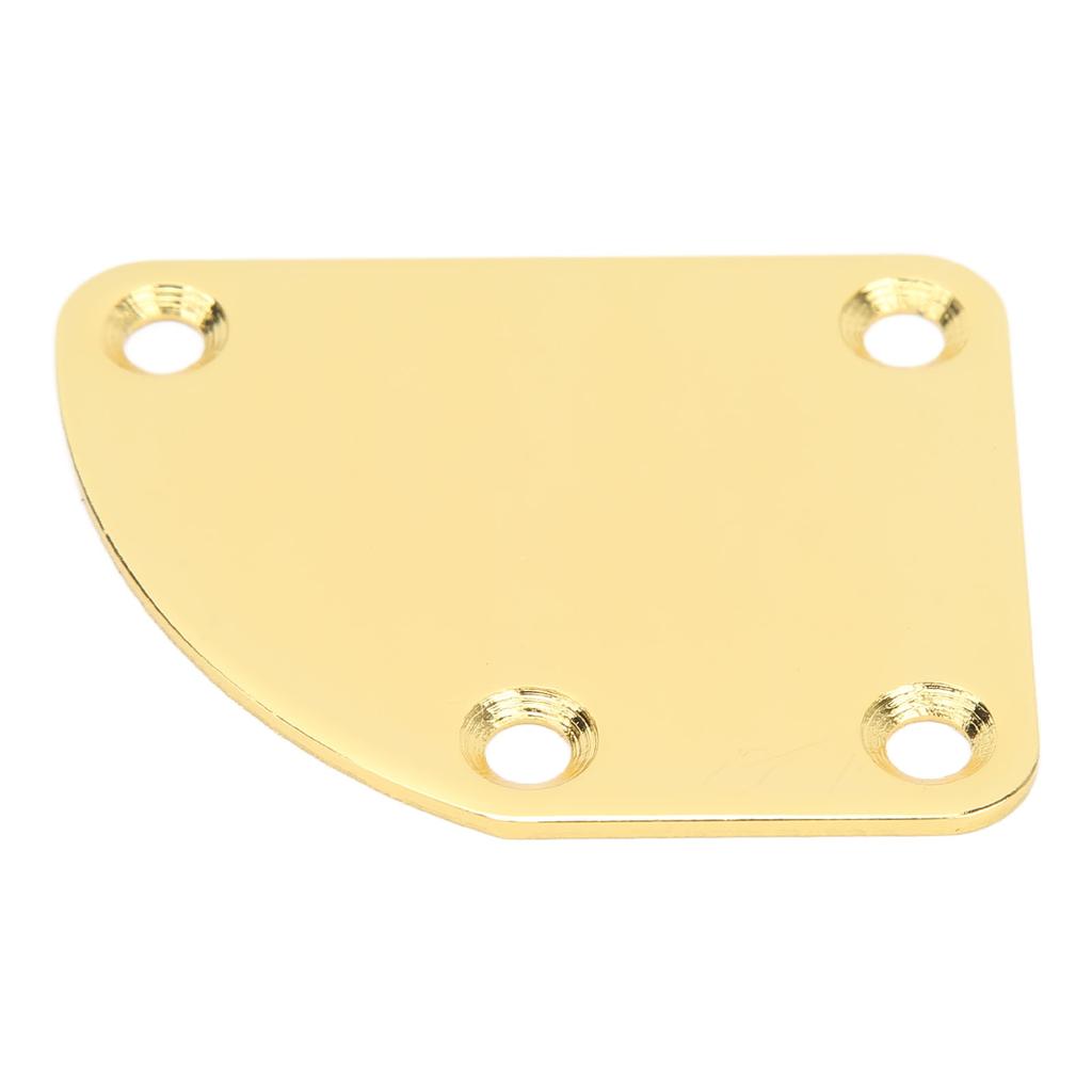 Gold Electric Guitar Neck Plate 4 Hole Curved Simple Installation Anti Scratch Neck Plate