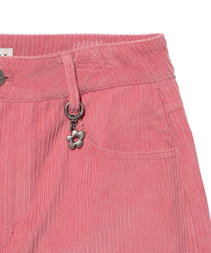 WACKY WILLY Women'S Corduroy Semi-Wide Pants Pink