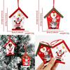 Decorative Christmas Wooden Cottage Hangings With Iconic Santa Claus And Snowman For Cheerful Holiday Vibes