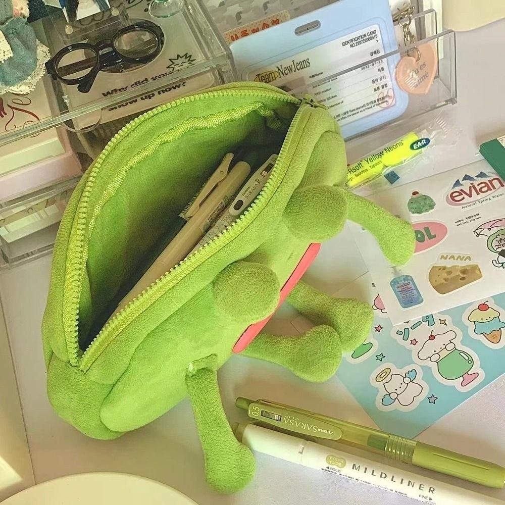 Large Capacity Stationery Pouch Desktop Organizer Pencil Bag Big Mouth Frog Pen Bag Stationery