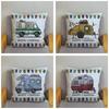 Throw Pillow Case Sofa Home Decor Owl Pillowcase Happy Campers Car Soft Short Plush Cushion Cover Print Pillow Covers 45*45cm