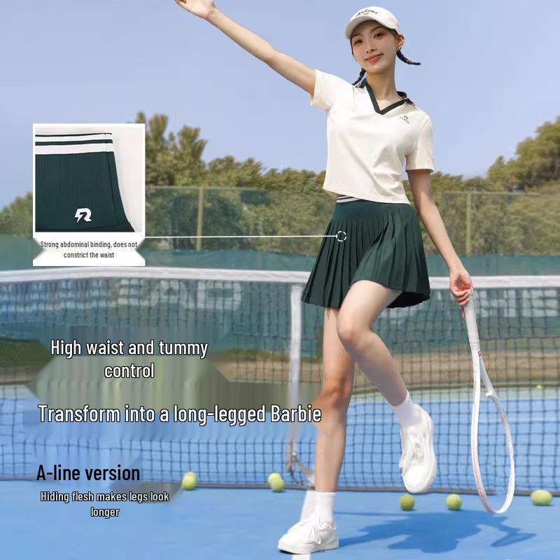 Women's Quick-Dry Athletic Polo Top & Pleated Skirt
