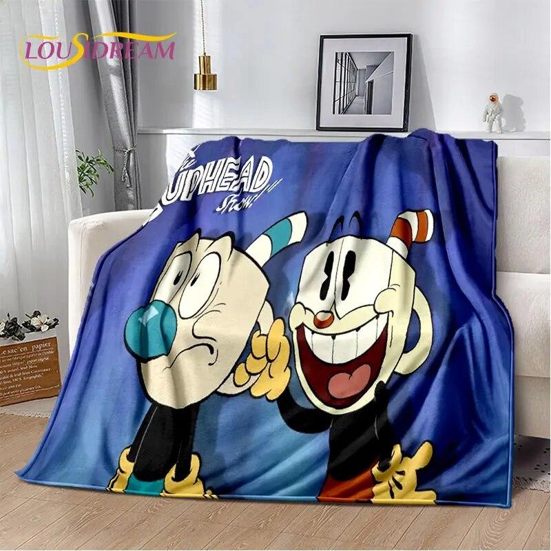 Cuphead and Mugman,Game Gamer Soft Plush Blanket,Flannel Blanket Throw Blanket for Living Room Bedroom Bed Sofa Picnic Cover Kid