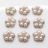 Wholesale 50 Pcs 18 Mm New Pink Pearl Crystal Buttons Flower Center Embellishment for DIY Handmade Flat Back Rhinestone Button