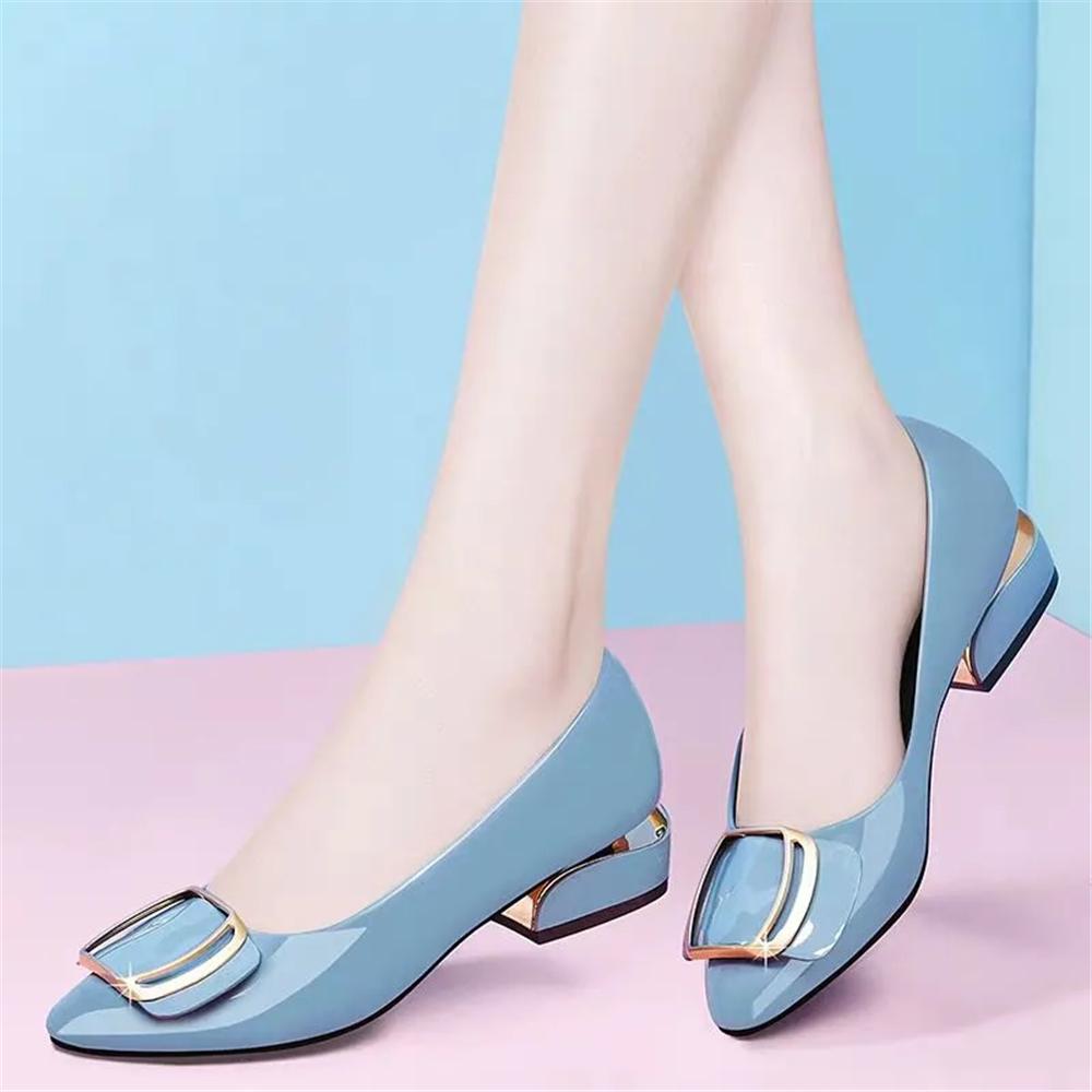 Damenschuhe Sexy Hohe Qualität Schwarzes PU-Leder Quadratischer Hoher Absatz Schuhe für Party Sexy Damen Pumps A1470