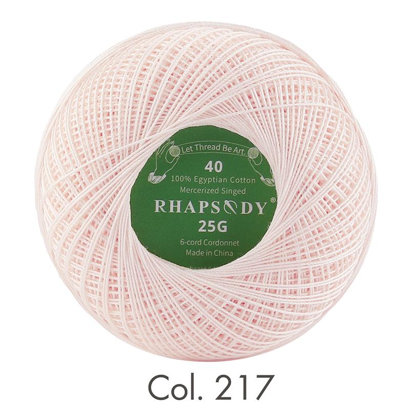 Rhapsody Premium Cotton Crochet Thread Size 40 for Tatting Needlepoint Knitting Bobbin Lace Quilting Sewing Mercerized