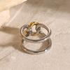 European and American stainless steel hollow ring niche ring 18k gold titanium steel hand ring