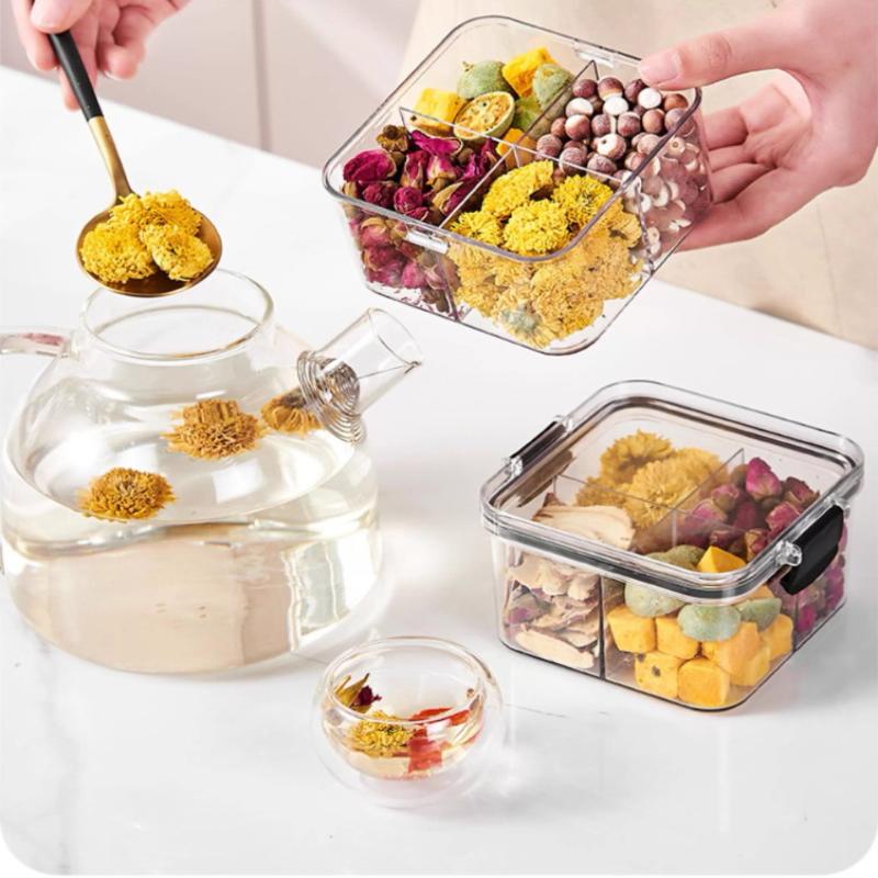 Kitchen Airtight Food Storage Containers Portable Food Grade Jars for Snack Tea Dried Fruit Office Travel Use 1pc