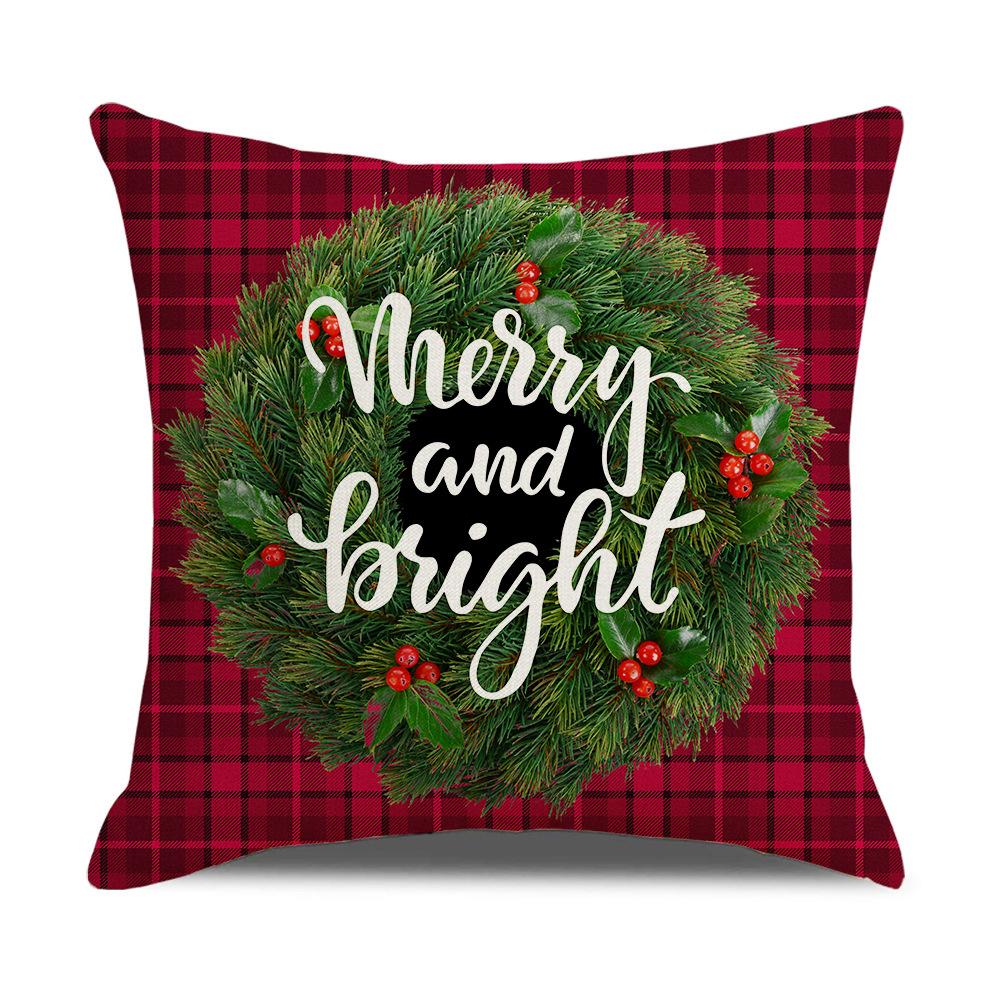 New Mixed Color Christmas Pillow Sofa Cushion Cover Peach Skin Lumbar Cushion Household Products